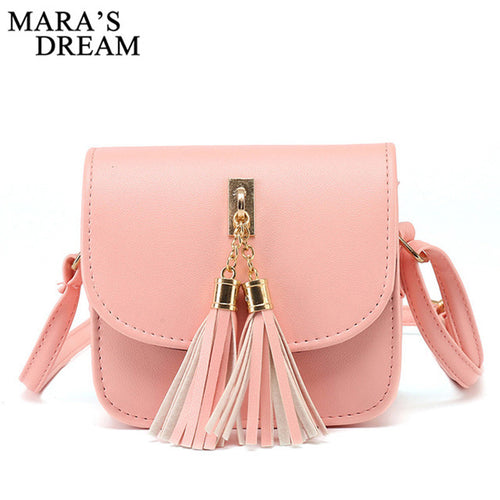 Mara's Dream Fashion Small Chains Bag Women Candy Color Tassel Messenger Bags Female Handbag Shoulder Bag Bolsa Feminina 2017