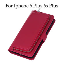 Luxury Leather Flip For Iphone 7 6 6s Plus Cover 2 in 1 Removable Wallet Case With Card Slot Stand Holder Phone Pouch Bags Purse