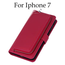 Luxury Leather Flip For Iphone 7 6 6s Plus Cover 2 in 1 Removable Wallet Case With Card Slot Stand Holder Phone Pouch Bags Purse