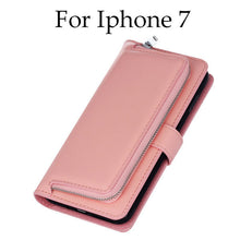 Luxury Leather Flip For Iphone 7 6 6s Plus Cover 2 in 1 Removable Wallet Case With Card Slot Stand Holder Phone Pouch Bags Purse