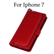 Luxury Leather Flip For Iphone 7 6 6s Plus Cover 2 in 1 Removable Wallet Case With Card Slot Stand Holder Phone Pouch Bags Purse