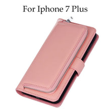 Luxury Leather Flip For Iphone 7 6 6s Plus Cover 2 in 1 Removable Wallet Case With Card Slot Stand Holder Phone Pouch Bags Purse