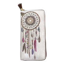 TZECHO Zipper Around Womens Wallets PU Print Dream Catcher Long Femal Purses Coin Pocket Ladies Credit Card Holder Clutch Bag