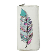 TZECHO Zipper Around Womens Wallets PU Print Dream Catcher Long Femal Purses Coin Pocket Ladies Credit Card Holder Clutch Bag