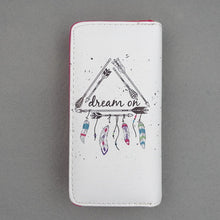 TZECHO Zipper Around Womens Wallets PU Print Dream Catcher Long Femal Purses Coin Pocket Ladies Credit Card Holder Clutch Bag