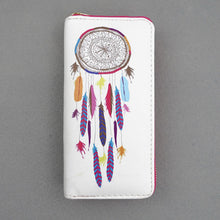 TZECHO Zipper Around Womens Wallets PU Print Dream Catcher Long Femal Purses Coin Pocket Ladies Credit Card Holder Clutch Bag