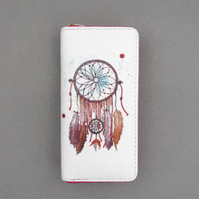 TZECHO Zipper Around Womens Wallets PU Print Dream Catcher Long Femal Purses Coin Pocket Ladies Credit Card Holder Clutch Bag