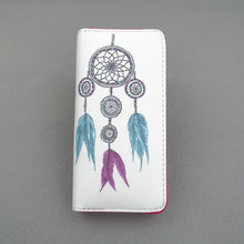 TZECHO Zipper Around Womens Wallets PU Print Dream Catcher Long Femal Purses Coin Pocket Ladies Credit Card Holder Clutch Bag