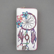 TZECHO Zipper Around Womens Wallets PU Print Dream Catcher Long Femal Purses Coin Pocket Ladies Credit Card Holder Clutch Bag