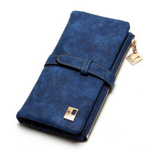 2017 New Fashion Women Wallets Drawstring Nubuck Leather Zipper Wallet Women's Long Design Purse Two Fold More Color Clutch