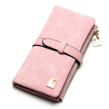 2017 New Fashion Women Wallets Drawstring Nubuck Leather Zipper Wallet Women's Long Design Purse Two Fold More Color Clutch