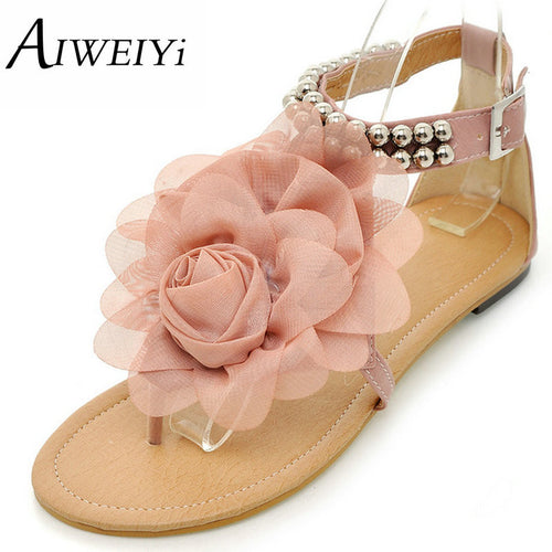 AIWEIYi Women Shoes Sandals Comfort Sandals Summer Flip Flops 2017 Fashion Bohemia Flat Sandals Gladiator Sandalias Mujer