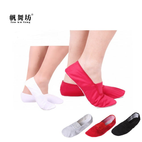 fan wu fang 2017 Hot 3 Color Soft Sole Canvas Yoga Gym Shoes Ballet Dance Shoes Slippers Women Children According The CM To Buy