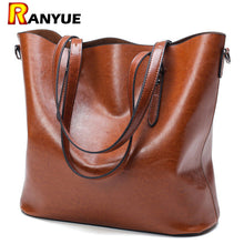 Fashion Women Handbag PU Oil Wax Leather Women Bag Large Capacity Tote Bag Big Ladies Shoulder Bags Famous Brand Bolsas Feminina