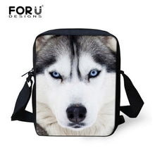 FORUDESIGNS Men Messenger Bags Cool Animals Wolf Shoulder Bag 3D Denim Animal Printed Crossbody Bag Women's Travel Bag Handbag