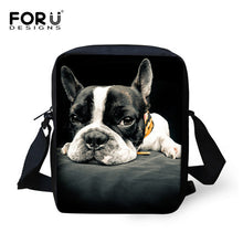 FORUDESIGNS Men Messenger Bags Cool Animals Wolf Shoulder Bag 3D Denim Animal Printed Crossbody Bag Women's Travel Bag Handbag