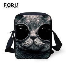 FORUDESIGNS Men Messenger Bags Cool Animals Wolf Shoulder Bag 3D Denim Animal Printed Crossbody Bag Women's Travel Bag Handbag