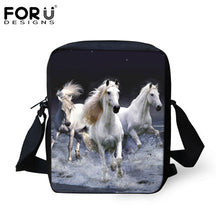 FORUDESIGNS Men Messenger Bags Cool Animals Wolf Shoulder Bag 3D Denim Animal Printed Crossbody Bag Women's Travel Bag Handbag