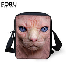 FORUDESIGNS Men Messenger Bags Cool Animals Wolf Shoulder Bag 3D Denim Animal Printed Crossbody Bag Women's Travel Bag Handbag