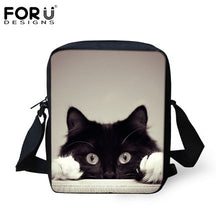 FORUDESIGNS Men Messenger Bags Cool Animals Wolf Shoulder Bag 3D Denim Animal Printed Crossbody Bag Women's Travel Bag Handbag