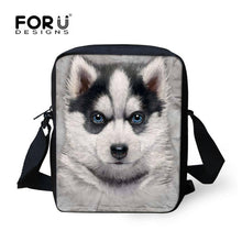 FORUDESIGNS Men Messenger Bags Cool Animals Wolf Shoulder Bag 3D Denim Animal Printed Crossbody Bag Women's Travel Bag Handbag