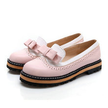 KARINLUNA Big Size 34-43 Spring Autumn Slip On Flat Women Shoes Cute Bowtie Lace Shallow Mouth Ladies Platform Shoes