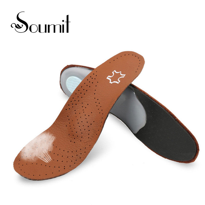 Soumit Orthotic Shoes Insoles Breathable Leather Orthopedic Flat Foot Arch Support Pads for Shoes Men Women Plantar Fasciitis